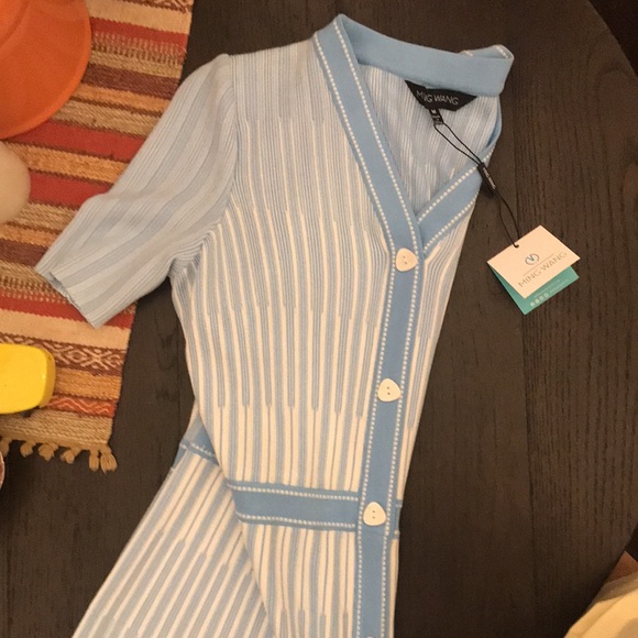 MING WANG Ombre Stripe Button-Front Knit Dress - Picture 4 of 6